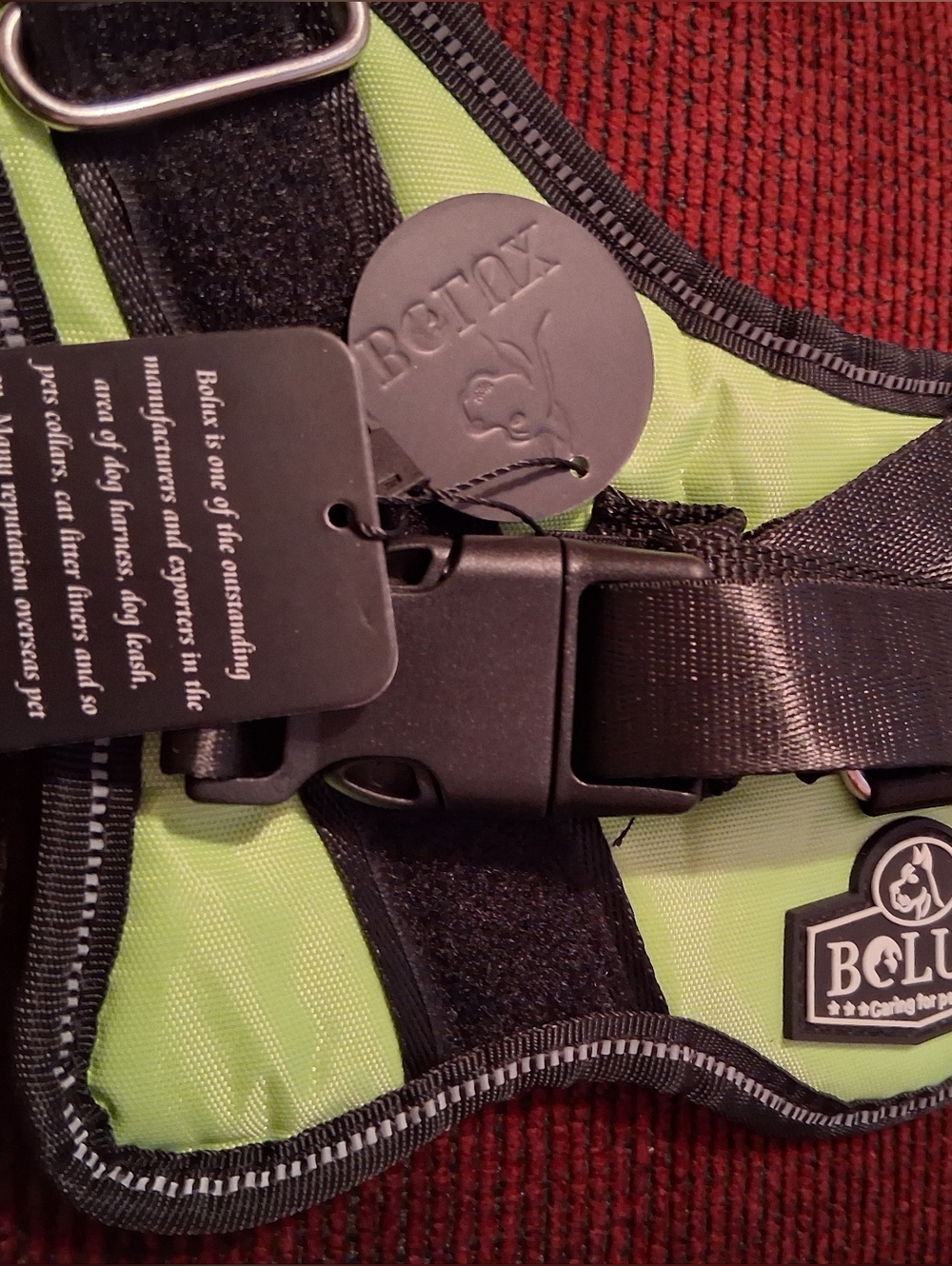 Dog Harness Bolux No-Pull Dog Harness in neon green, Size Small Dog Supply